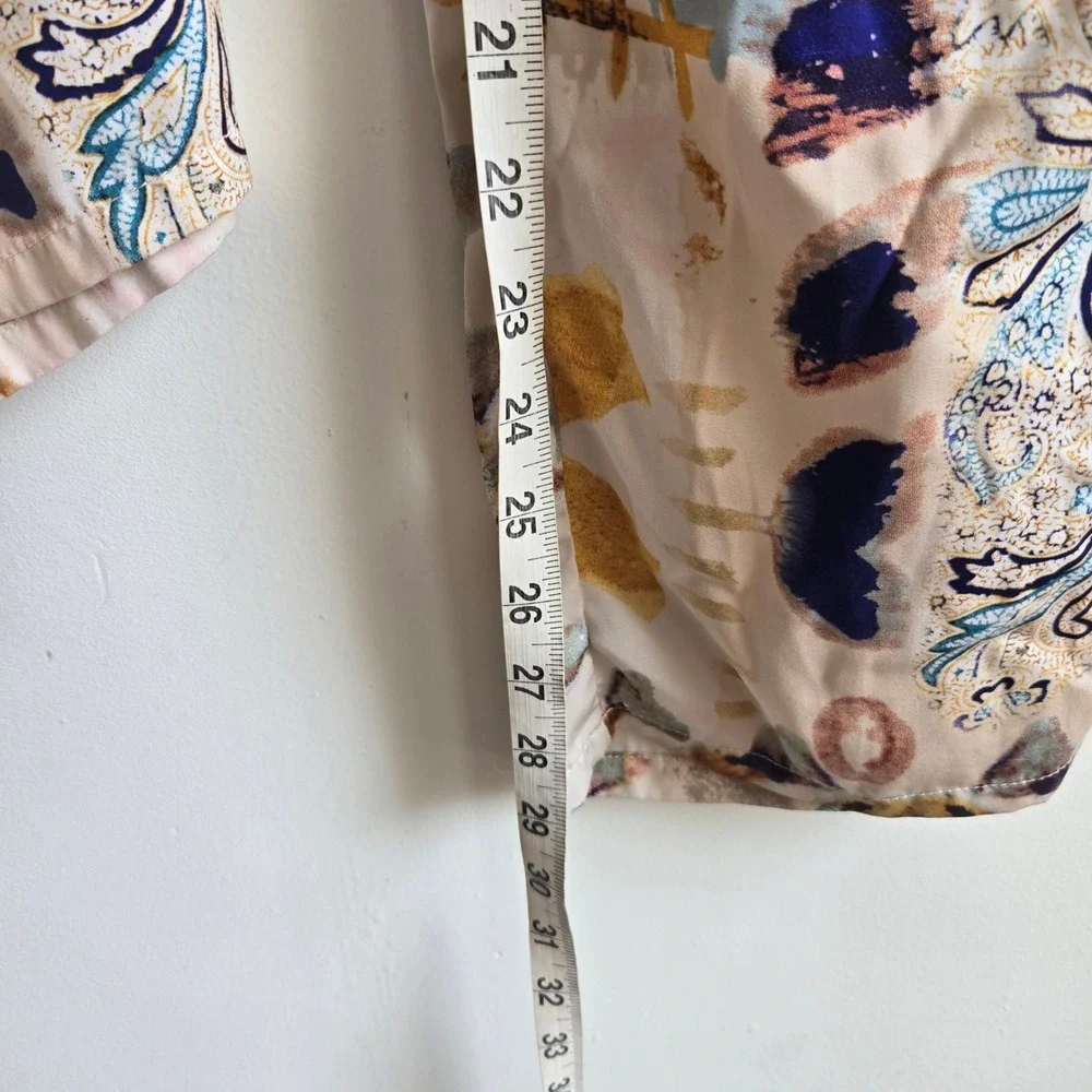 Anthropologie Eloise XS Joggers Womens Beige Multicolor Paisley Boho Lightweight